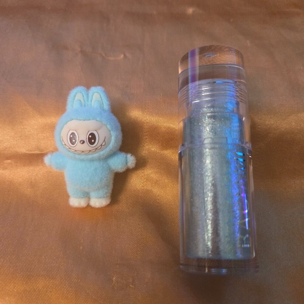 NIB Baciami Limited Edition Blue Sparkle Labubu Lipgloss #2